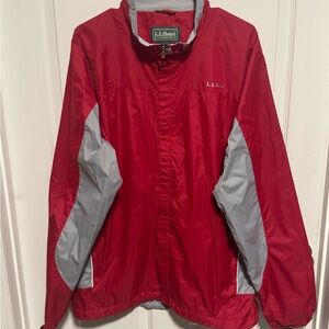 L.L. Bean Men's Red and Gray Jacket XLT Vintage